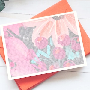 Mini-cartes de correspondance bouquet floral - lot de 5 // Fête des mères // Cartes de remerciement // Cartes vierges // Fleurs // Je pense à vous // Juste parce que