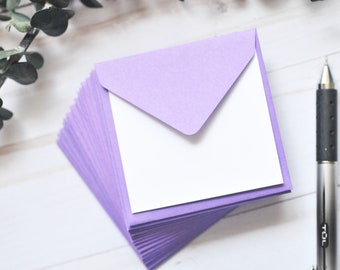 Mini Envelopes - Purple - Set of 10 - Love Notes, Gift Cards, Party Favors & Keepsake Packaging