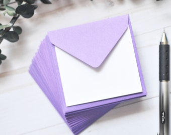 Mini Envelopes - Purple // Set of 10 // Gift Card Envelope // Love Note // Keepsake Envelope // Journaling Card // Advice Card // Pastel