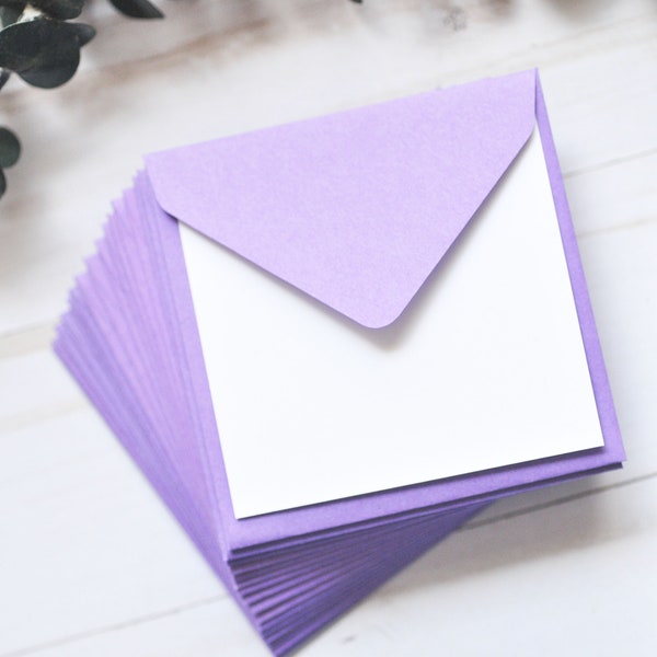 Mini Envelopes - Purple // Set of 10 // Gift Card Envelope // Love Note // Keepsake Envelope // Journaling Card // Advice Card // Pastel