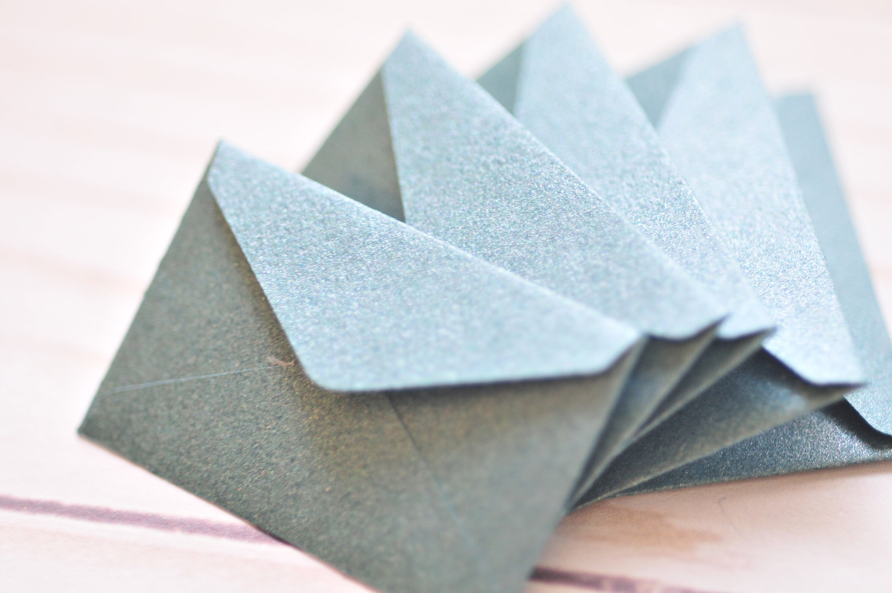 Tiny Envelopes - METALLIC BLUE- Set of 10 for Love Notes, Scrapbooking ...