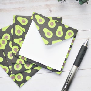 Avocado Mini Cards – Set of 4 Blank Note Cards with Envelopes for Love Notes, Food-Themed Gifts & Taco Tuesday Stationery