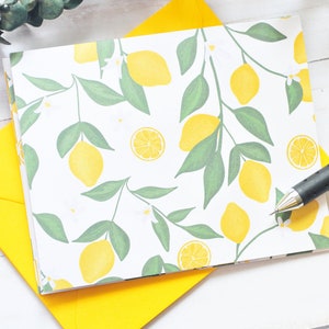Lot de 4 cartes de correspondance citron / // Cartes vierges // Cartes vierges // Cartes pliées // Fruits // Lettre d'amour // Heure d'été // Limonade // Agrumes