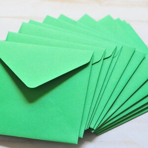 Mini Envelopes - Green // Set of 10 // Blank Cards // Enclosure Cards ...