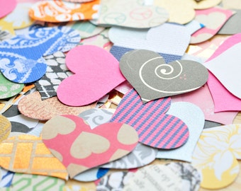 Assorted Hearts // Paper Hearts // Confetti // Decoration // Scrapbooking // Paper Crafting // Journals // Embellishment // Ephemera