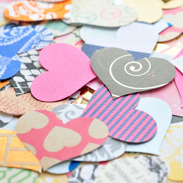 Assorted Hearts // Paper Hearts // Confetti // Decoration // Scrapbooking // Paper Crafting // Journals // Embellishment // Ephemera