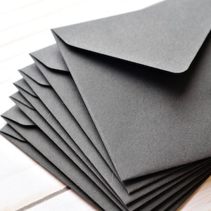 Mini Envelopes - Black – Set of 10 - Small Note Cards for Gifts, Advice ...