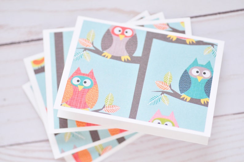 Owl Mini Cards Gift Card Holder Blank Cards Bird Note ...