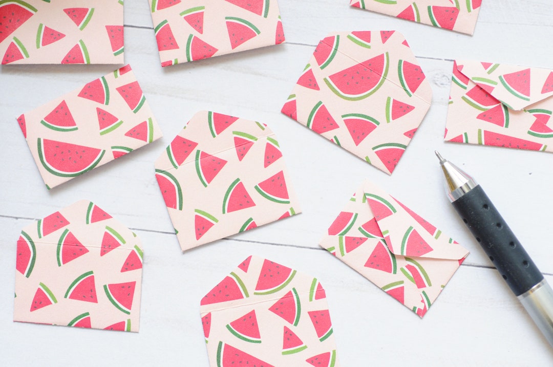 Tiny Watermelon Love Notes – Set of 10 - Tiny Envelopes & Flat Cards ...