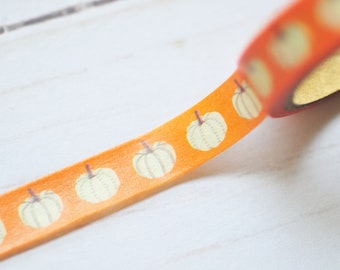 Pumpkin Washi Tape // 10 mm // 5 yards // Thanksgiving Washi // Halloween Washi // Decorative Tape // Holiday Tape // Journaling