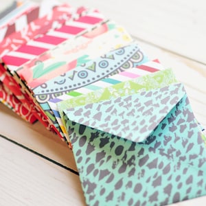 BULK-geassorteerd minikaarten - set van 100 // envelop met patroon // liefdesbriefje // cadeaukaartenveloppen // mini-envelop // advieskaarten // bedankjes