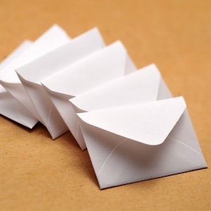 BULK Tiny Envelopes WHITE 1.5 x 1 // Love Notes // Blank Cards // Embellishment // Decoration // Paper Crafting // Journaling image 1