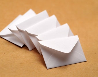 BULK - Tiny Envelopes - WHITE - 1.5" x 1" // Love Notes // Blank Cards // Embellishment // Decoration // Paper Crafting // Journaling
