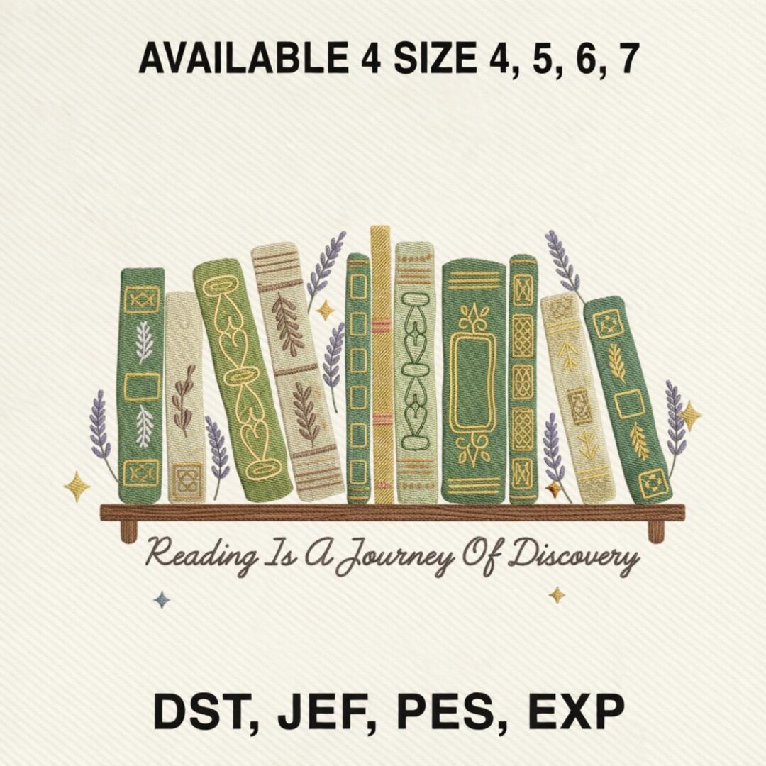 Bookworms Embroidery Design, Good Day to Read a Book Stitch Pattern ...