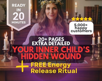 Tu niño interior, herida oculta, lectura psíquica, lectura curativa, lectura del tarot, comprensión emocional, crecimiento espiritual, regalo de consuelo.