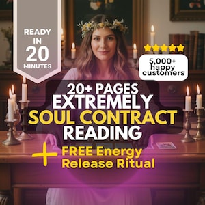 Extreme Soul Contract Psychic Reading, Personalized PDF with Medium Guidance, Future Love, Karma & Psychic Reading, Past Life