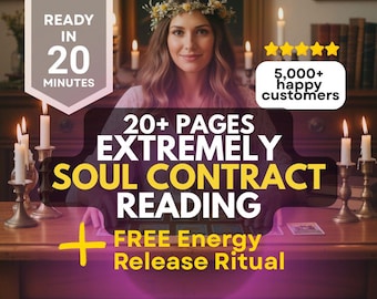 Extreme Soul Contract Psychic Reading, Personalized PDF with Medium Guidance, Future Love, Karma & Psychic Reading, Past Life