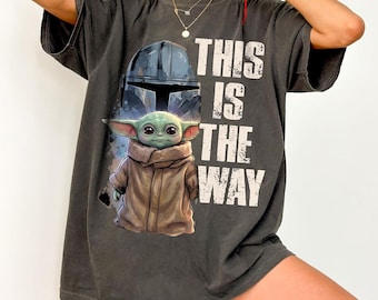 Retro Star Wars Mandalorian TShirt, dies ist der Weg Shirt, lustiges Disney Familien Reise T-Shirt, Magic Kingdom Urlaub Shirt