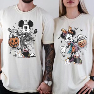 Disney Nightmare Before Christmas Musse Minnie Halloween-tröja, Jack Skellington Sally-tröja för par, läskig säsongspumpa-tröja med present bild 4