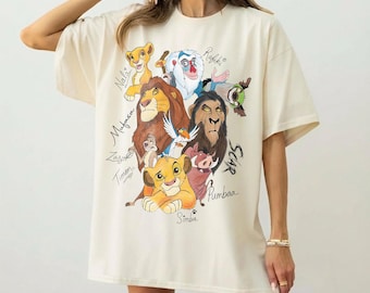 Retro Disney Lion King Signatures Shirt, Hakuna Matata Tee, Animal Kingdom 2026 Trip Shirt, Disney Family Vacation Matching Outfit Tee