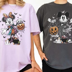 Disney Nightmare Before Christmas Musse Minnie Halloween-tröja, Jack Skellington Sally-tröja för par, läskig säsongspumpa-tröja med present bild 3