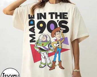 Made in the 90s Toy Story Shirt, Vintage Pixar Tee, Woody & Buzz Lightyear Graphic, Retro Disney Cartoon Tee, 90s Gift, Unisex Family Tee