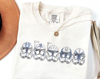 Retro Star Wars 501st Legion Clone Trooper Shirt, Captain Rex Tee, Bad Batch Shirt, Disney Hollywood Studios Trip 2026, May The Force Tee