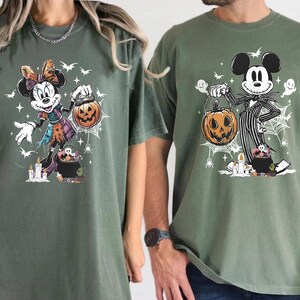 Disney Nightmare Before Christmas Musse Minnie Halloween-tröja, Jack Skellington Sally-tröja för par, läskig säsongspumpa-tröja med present bild 6