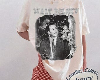 Retro Walt Disney Comfort Colors Shirt, Disneyland Magic Kingdom Tee, Happiest Place On Earth Shirt, Disney Fan Gift for Men Women