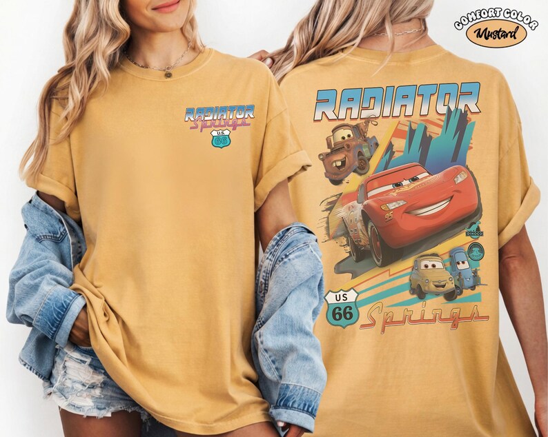 Disney Pixar Cars Shirt, Radiator Springs Lightning McQueen Tow Mater Tee, Disney Family Vacation Shirt, Pixar Fest WDW Trip T-Shirt image 3