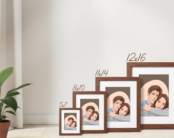 Add-On Frame for Custom Portrait, Handmade Walnut Frame