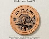 6 Lake Cabin Fishing SVG Files, Rustic Charcuterie Board Engraving, Glowforge Lightburn Xtool CNC Digital