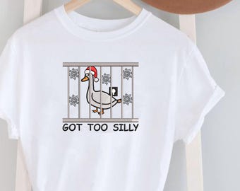 Embroidered Silly Goose T-Shirt, Funny Unisex Tee