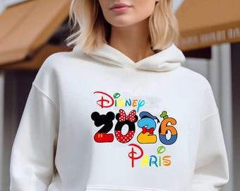 Disney Paris Trip 2026 Hoodie, Disneyland Paris Family Matching Pullover, Disney Paris Travel Top, Disney Holiday Hood for Adults & Kids