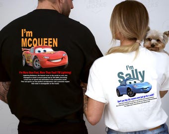 Cars Matching T-Shirt, L. Mcqueen and Sally Couple Shirt, Im Lightning Sally Cars Tee, Lightning Movie Tee Top
