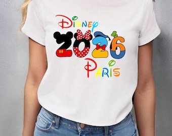 Disney Paris Trip 2026 T-Shirt, Disneyland Paris Family Matching Tee, Disney Paris Travel Top, Retro Disney Holiday Shirt for Adults & Kids