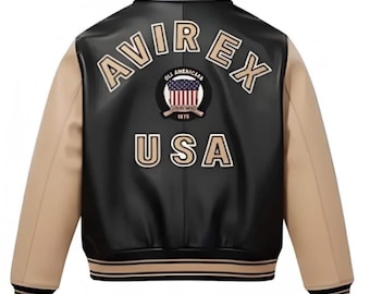 Iconisch leren bomberjack van Avirex USA, echt rundleer, American Flight Icon
