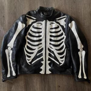 Vanson Skeleton Leather Jacket - Etsy