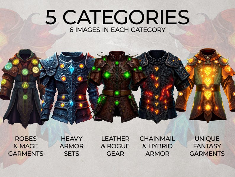 Rpg Robes Icon Fantasy Clothing Clipart Bundle, Magic Graphics, RPG Robes and Armors ...