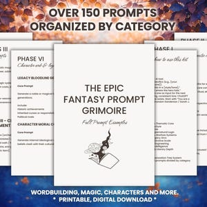 Episches Fantasy Prompt Grimoire | World Building, Magie, Plot Generator (Digitaler Download)