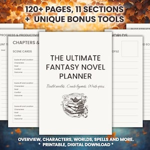 Fantasy Novel Planner - Worldbuilding & Magic System Tracker - Digital Download for Writers, Authors, and Storytellers
