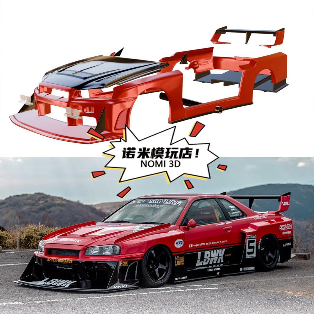 1/24 Nissan GT-R R34 GT LBWK Widebody for Tamiya 24210 Resin