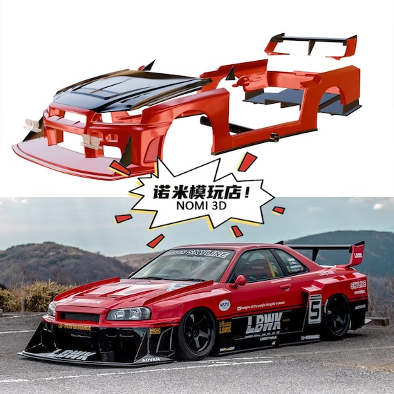 1/24 Nissan GT-R R34 GT LBWK Widebody for Tamiya 24210 Resin