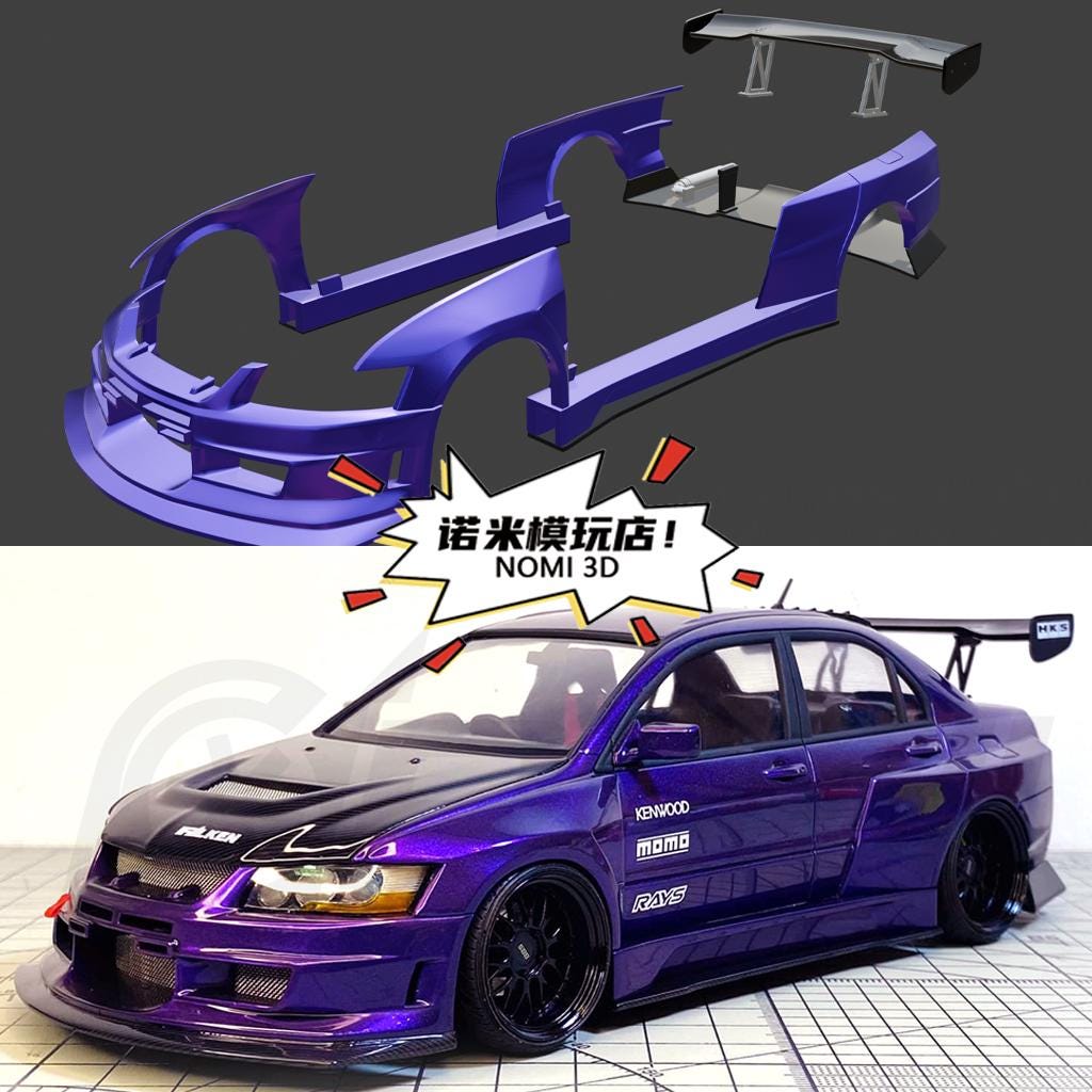 1/24 Mitsubishi Lancer EVO 9 Widebody Kit for FUJIIMI 03918, Resin