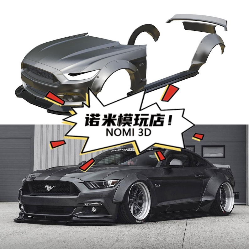 1/24 Ford Mustang GT4 LBWK Widebody Kit for Tamiya 24354, Resin Car ...