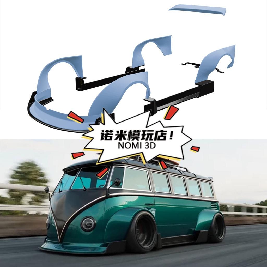 1/24 VW T1 Bus Widebody Kit for Hasegawa 21109 , Resin Car Model
