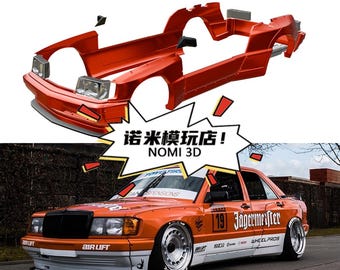 1/24 Mercedes-Benz 190E Pandem Bodykit kit, for italeri 3624, Resin Car Model Kit 3D Printing