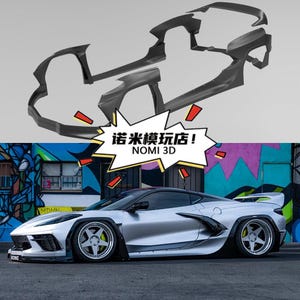 1/24 シボレー コルベット C8 パンデム ワイドボディキット、Revell 07714用、レジンカーモデルキット 3Dプリント