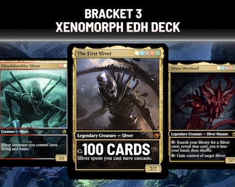 Xenomorph Alien Slivers Proxy Commander Deck, Custom Art MTG EDH Deck