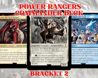Power Rangers 5 Color Sisay Commander Deck, Custom Art EDH Deck
